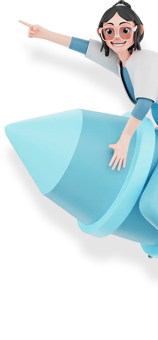 girl on rocket model